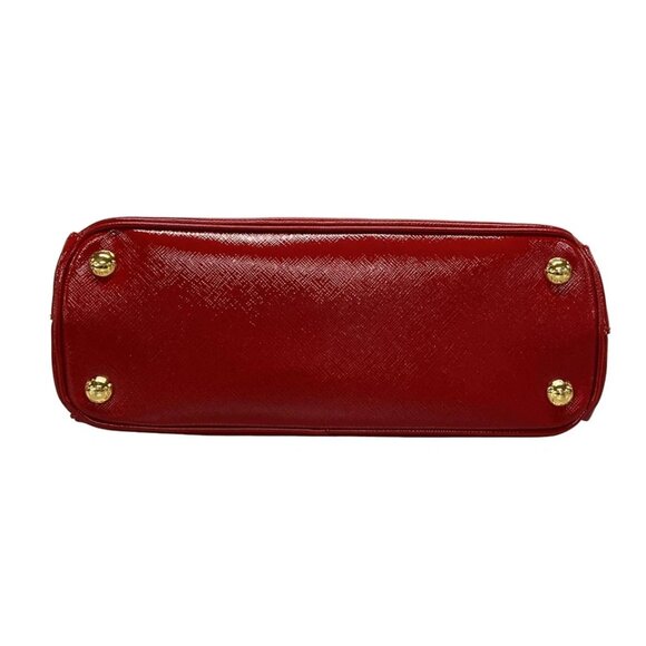 PRADA Galleria Mini Bag Red Patent Leather Handbag 738-082725 - Picture 5 of 14